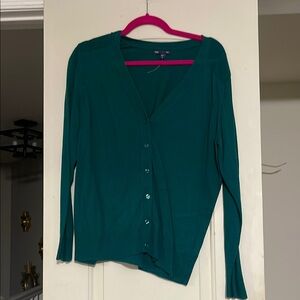Teal Button-Up Cardigan